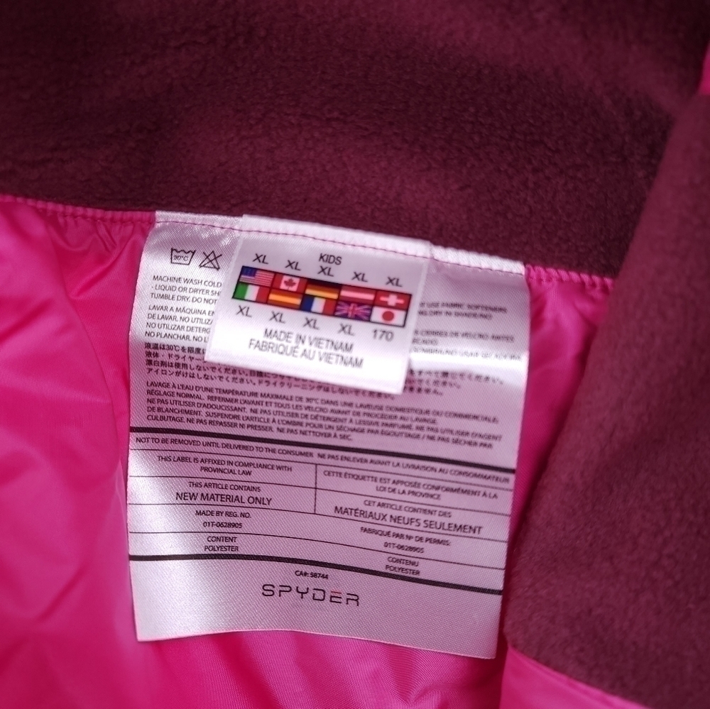 New Spyder Pink Purple Thinsulate puffer Fleece Skirt Sz Girls XL - Picture 5 of 11